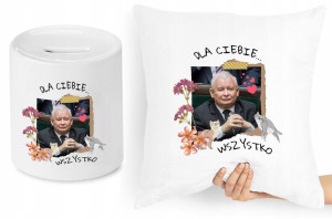 Jarosław Kaczyński Zestaw Poduszka + Skarbonka
