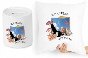 Jarosław Kaczyński Zestaw Poduszka + Skarbonka