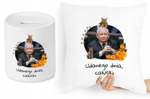 Jarosław Kaczyński Zestaw Poduszka + Skarbonka