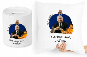 Jarosław Kaczyński Zestaw Poduszka + Skarbonka