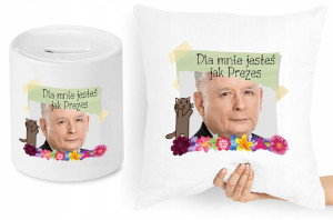 Jarosław Kaczyński Zestaw Poduszka + Skarbonka