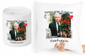 Jarosław Kaczyński Zestaw Poduszka + Skarbonka