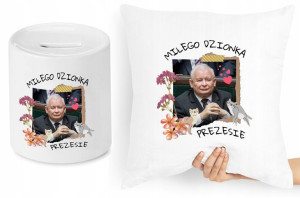 Jarosław Kaczyński Zestaw Poduszka + Skarbonka