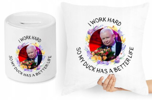 Jarosław Kaczyński Zestaw Poduszka + Skarbonka