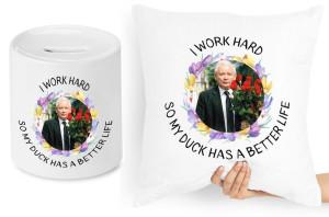 Jarosław Kaczyński Zestaw Poduszka + Skarbonka