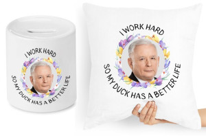 Jarosław Kaczyński Zestaw Poduszka + Skarbonka