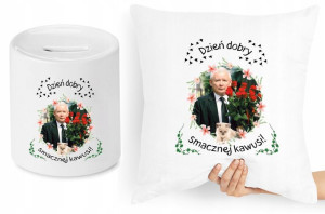 Jarosław Kaczyński Zestaw Poduszka + Skarbonka