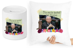 Jarosław Kaczyński Zestaw Poduszka + Skarbonka