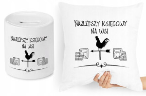 Księgowej Księgowego Zestaw Poduszka + Skarbonka