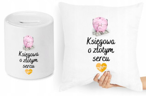 Księgowej Księgowego Zestaw Poduszka + Skarbonka