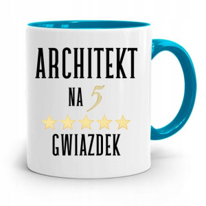 Kubek Błękitny Architekta Na Pięć Gwiazdek Prezent
