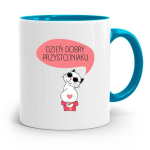 Kubek Błękitny Chłopaka Dzień Dobry Przystojniaku