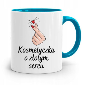 Kubek Błękitny Dla Kosmetyczki O Złotym Sercu
