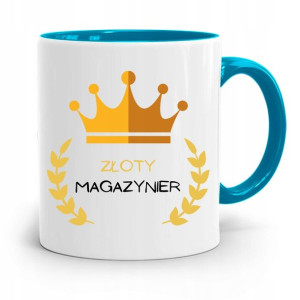 Kubek Błękitny Dla Magazyniera Złoty Magazynier