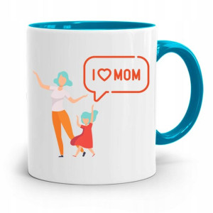 Kubek Błękitny Dla Mamy Dzień Mamy I Love Mom
