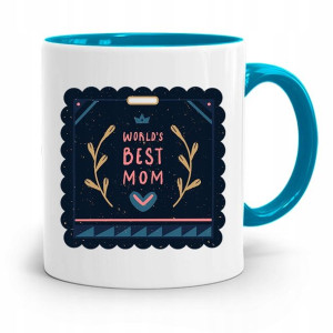 Kubek Błękitny Dla Mamy Worlds Best Mom Prezent