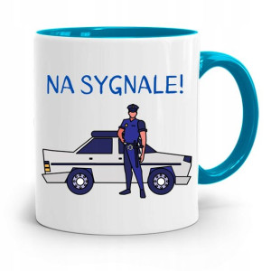 Kubek Błękitny Dla Policjanta Na Sygnale Prezent