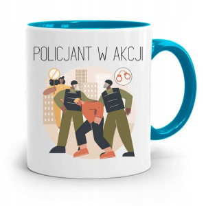 Kubek Błękitny Dla Policjanta Policjant W Akcji