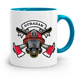 Kubek Błękitny Dla Strażaka Logo Prezent