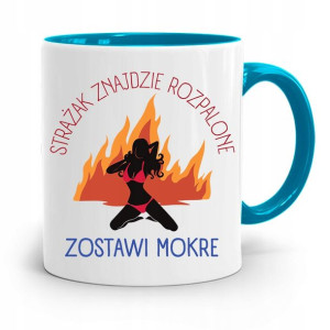 Kubek Błękitny Dla Strażaka Znajdzie Rozpalone