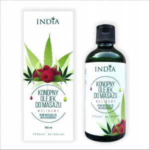 Konopny olejek do masażu malinowy 100ml INDIA