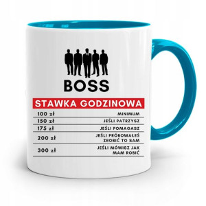 Kubek Błękitny Dla Szefa Stawka Godzinowa Prezent