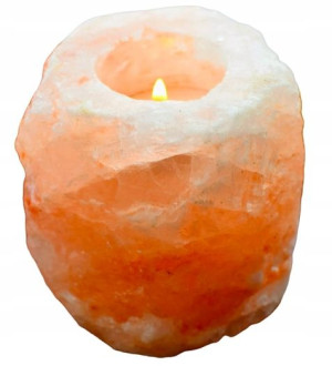 Świecznik solny tealight jonizator sól himalajska