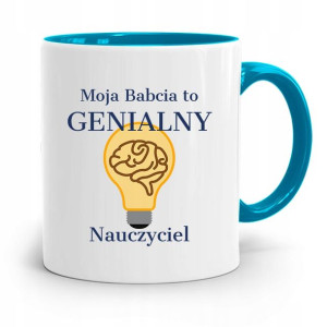 Kubek Błękitny Dzień Babci Genialny Nauczyciel