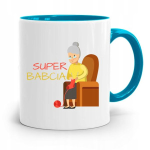 Kubek Błękitny Dzień Babci Super Babcia Prezent