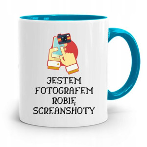 Kubek Błękitny Fotografa Robie Screanshoty Prezent