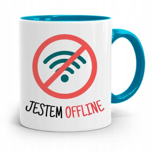 Kubek Błękitny Informatyka Jestem Offline Prezent