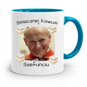 Kubek Błękitny Jan Paweł Ii Papież Smacznej Kawusi