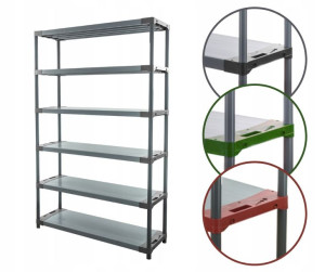 Regał magazynowy plastikowy JUPITER-6_140_SZAR