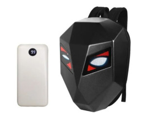 Plecak Na Motor Motocykl Hulajnogę Z Oczami Led + Powerbank