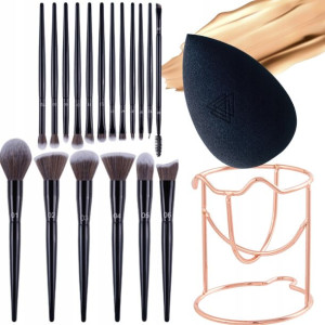 Set Zoreya Profes Pędzli Makijażu + Gąbka Blender