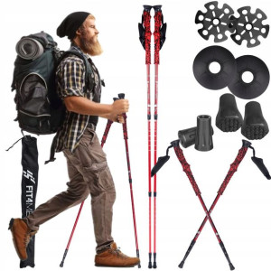 Kije Trekkingowe Carbonowe Regulowane 3 Segmentowe