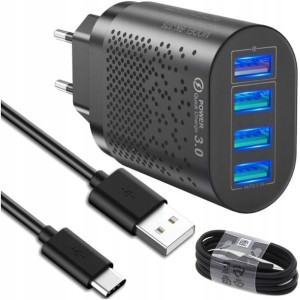 Szybka Ładowarka Qc 3.0 4xusb 48w+kabel Usb-c 1,5m