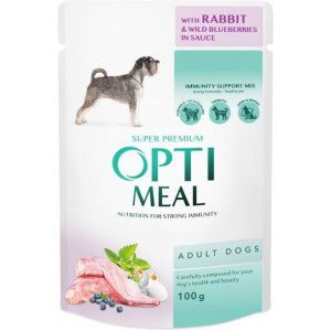 Optimeal Mokra Karma Dla Dorosłych Psów Królik z Jagodami w Sosie 100 g