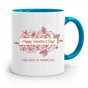 Kubek Błękitny Na Walentynki Happy Valentine's Day