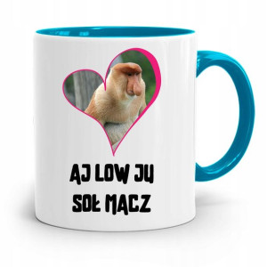 Kubek Błękitny Nosacz Janusz Aj Low Ju Soł Macz