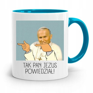 Kubek Błękitny Papież Papaj Jan Paweł Ii Prezent