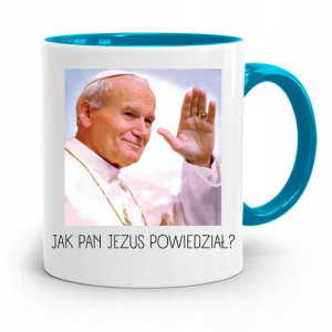 Kubek Błękitny Papież Papaj Jan Paweł Ii Prezent