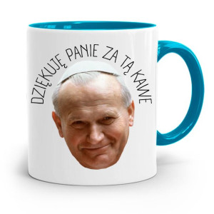 Kubek Błękitny Papież Papaj Jan Paweł Ii Prezent