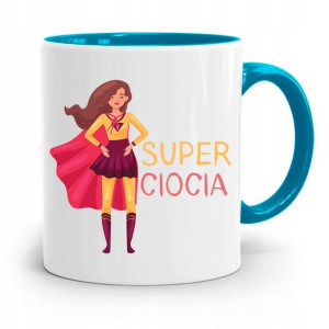 Kubek Błękitny Prezent Dla Cioci Super Ciocia