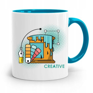 Kubek Błękitny Prezent Dla Grafika Creative