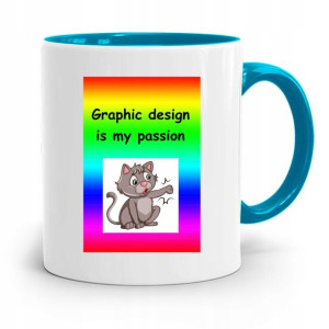 Kubek Błękitny Prezent Dla Grafika Graphic Desgin