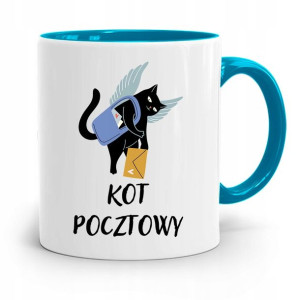 Kubek Błękitny Prezent Dla Listonosza Kot Pocztowy