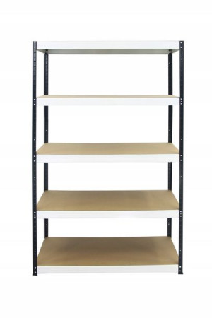 Regał metalowy 213x090x40_5 1C kolor czarno-biały