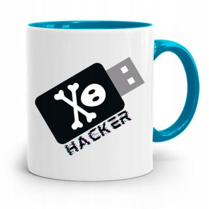 Kubek Błękitny Programisty Hacker Prezent