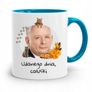 Kubek Błękitny Śmieszny Pis Jarosław Kaczyński